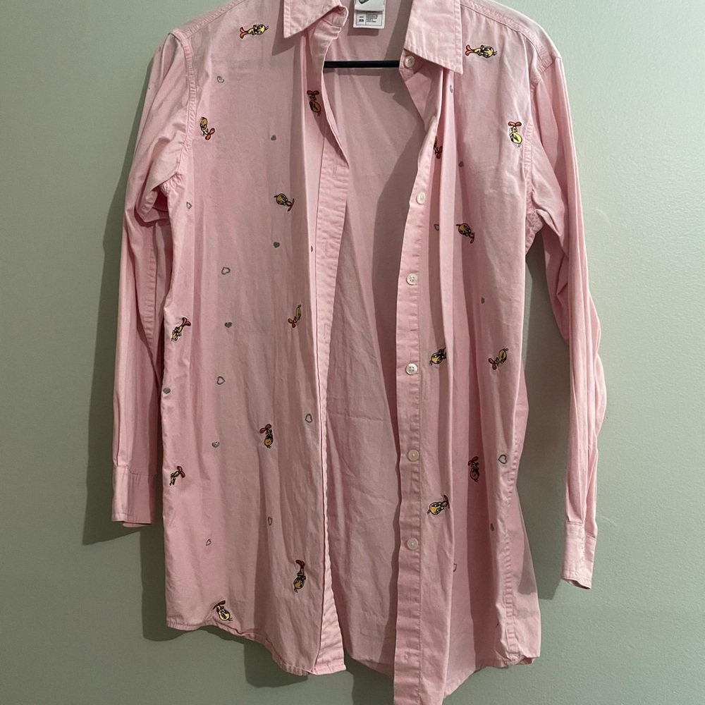 Pink Tweety Embroidered-Up Shirt